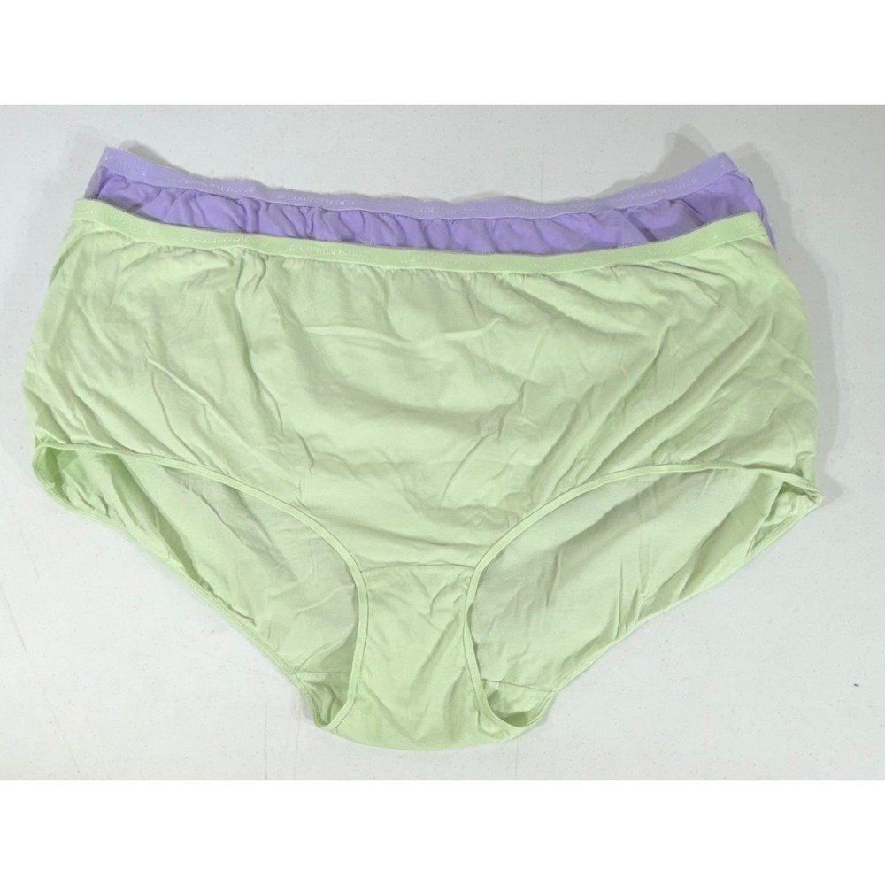 Comfort Choice Briefs Size 14 Green Purple Cotton Lot of 2 Pack High Rise New